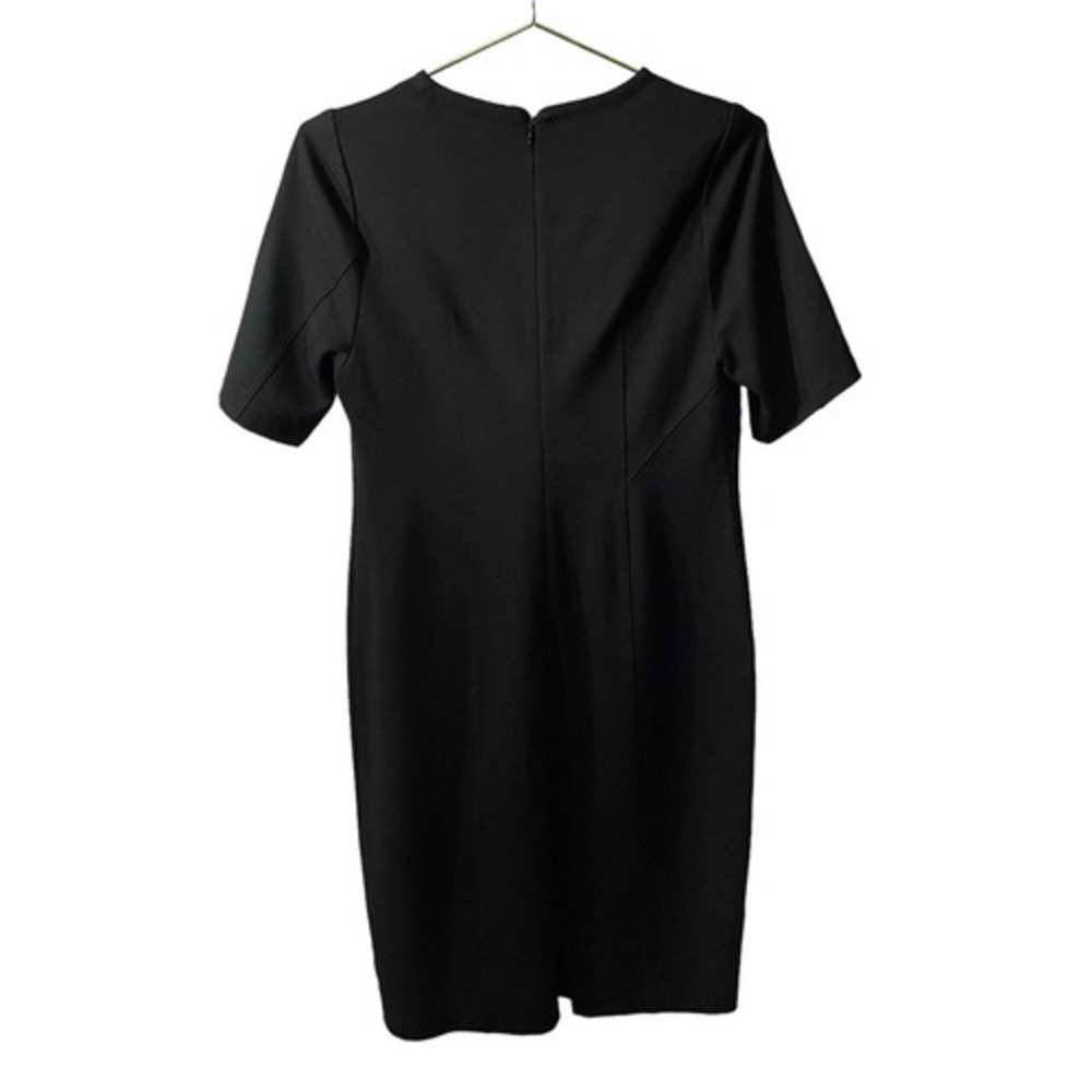 Cabi 5304 V-Neck Ponte Sheath Dress Black Short Sleeve Knee Length Womens Size 8 - Picture 6 of 7